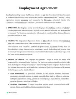 Employment agreement template