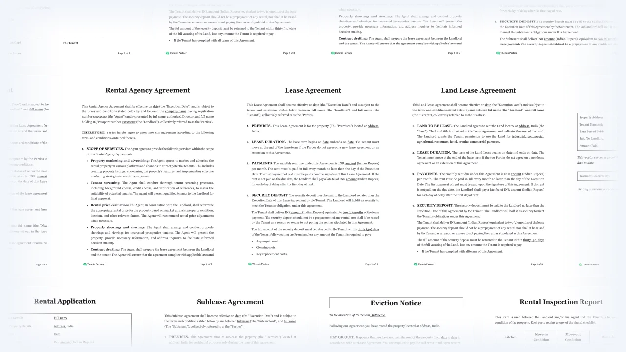 Landlord document templates