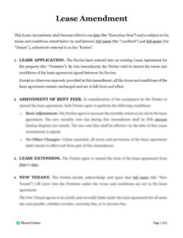 Lease amendment template