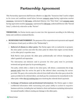 Partnership agreement template
