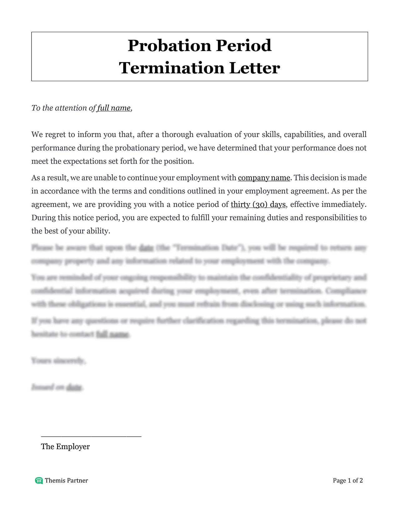 Probation period termination India 1